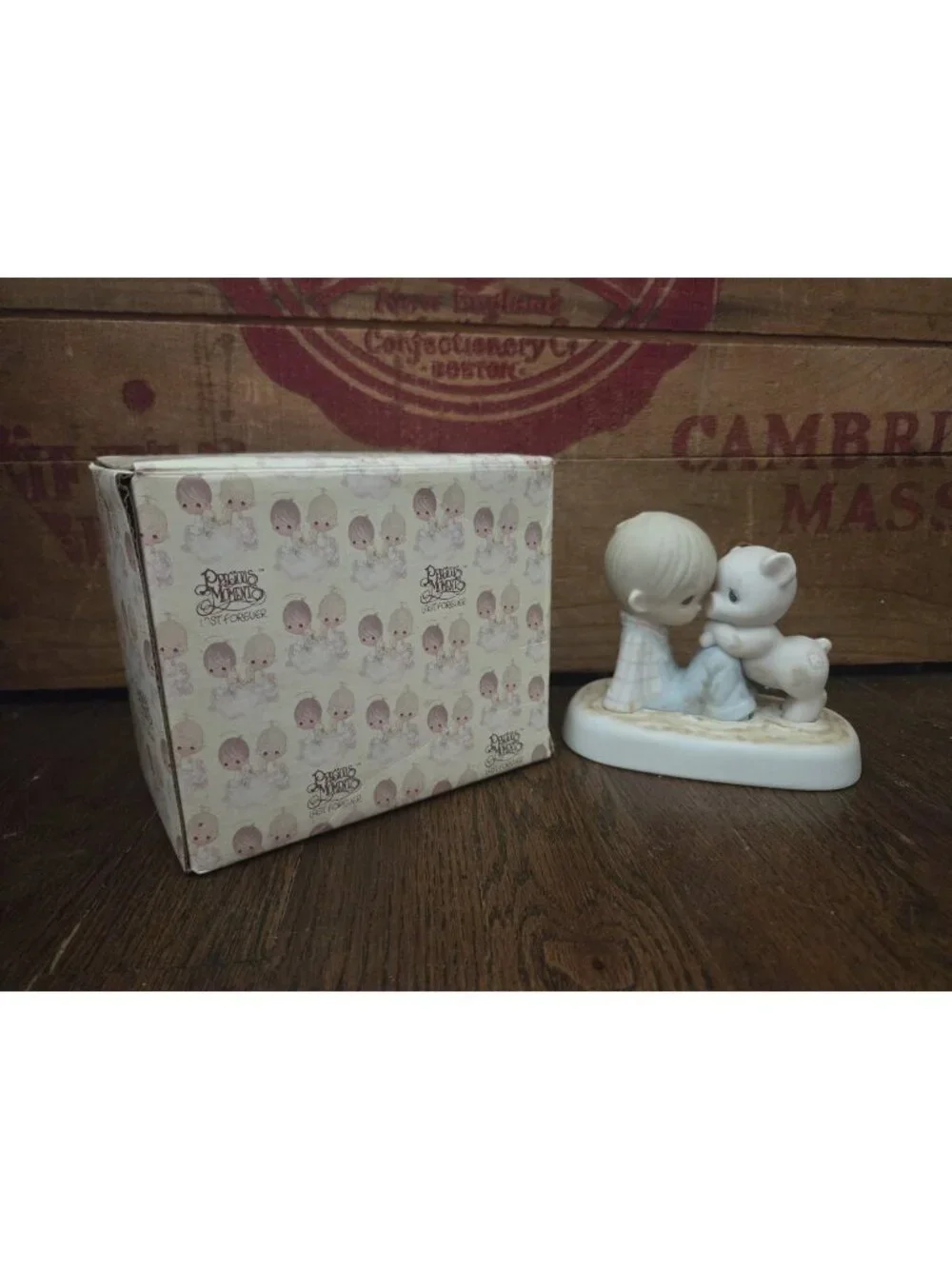 Vtg Precious Moments “We're In It Together” E-9259 Enesco 1982 Boy With Piggy